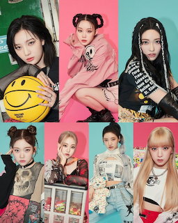 Collage of six stylish young women in colorful portrait photos with pink and teal backgrounds.
