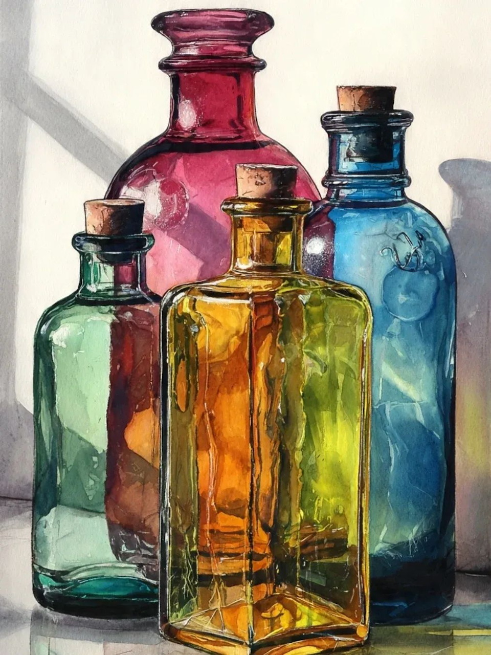 Colorful Glass Bottles