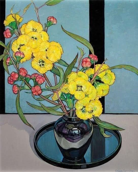 Yellow Flowers Vase Painting