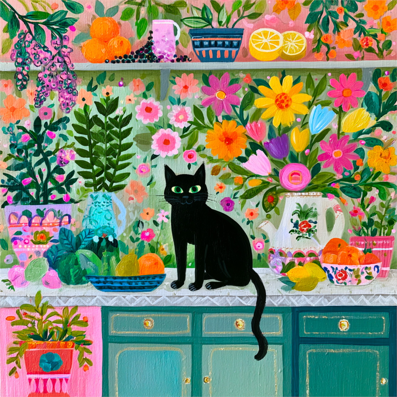 Black Cat on Counter