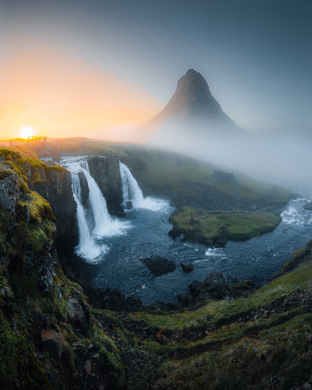 Scenic Iceland landscape with mountains and open sky