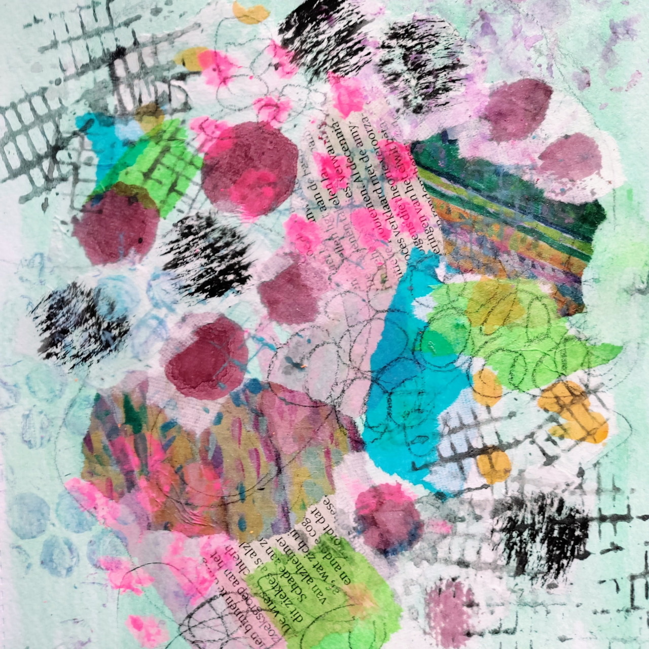 Abstract Mixed Media Collage