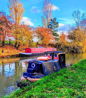 Canal Narrowboats in Autumn
