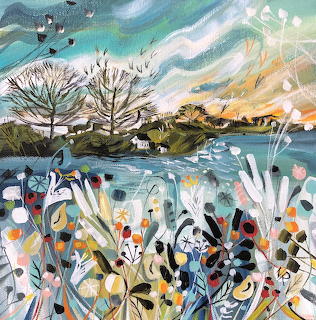 Abstract Floral Landscape Painting