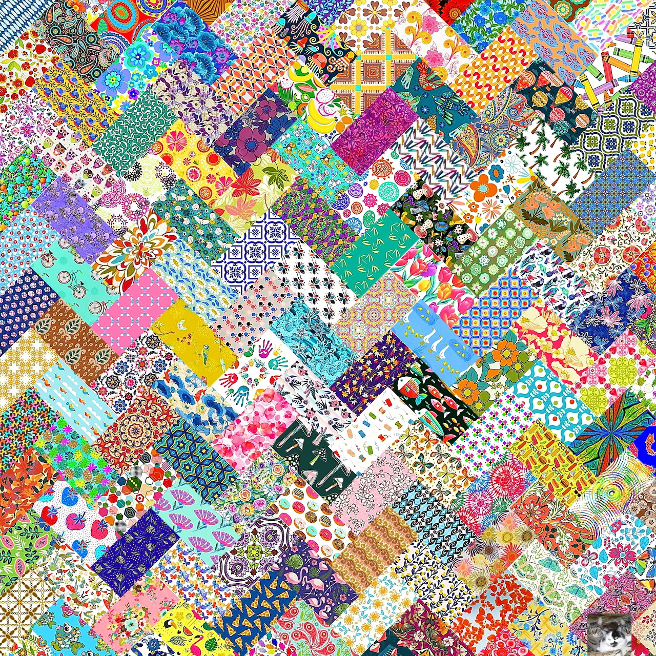 Colorful Patchwork Quilt Pattern