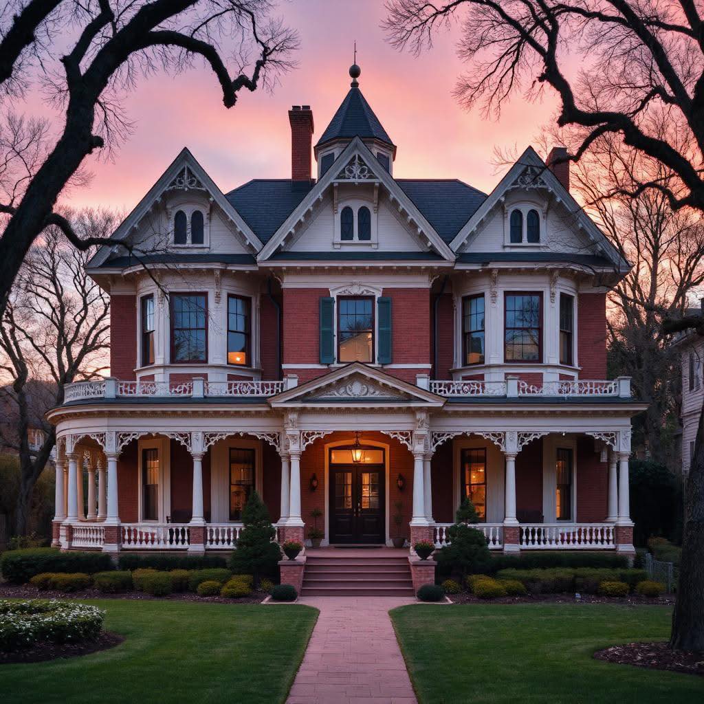Victorian Mansion at Dusk