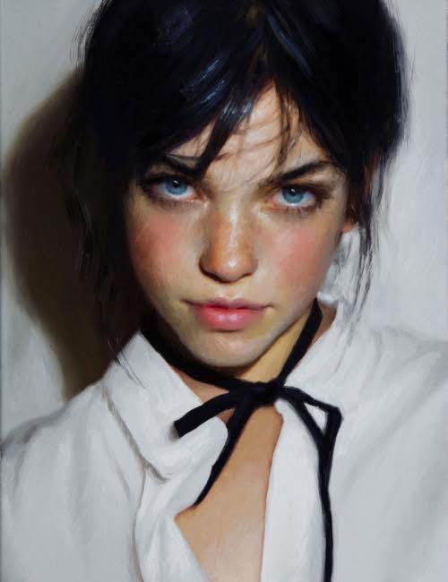 Young Woman Portrait Painting