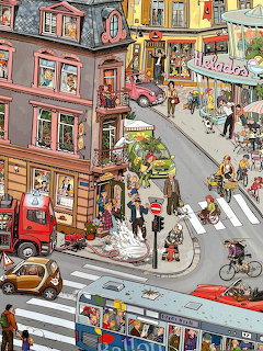 Busy European Village Street
