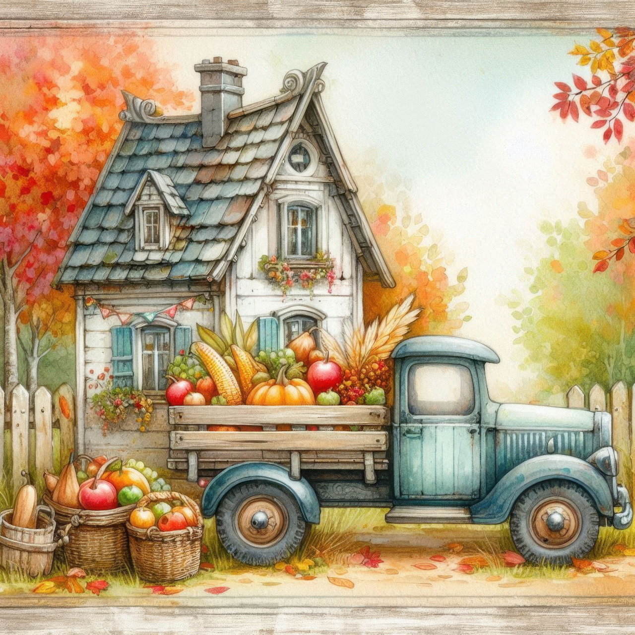 Autumn Harvest Cottage Truck