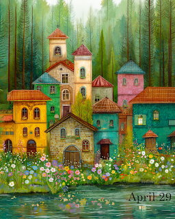 Colorful Village Illustration