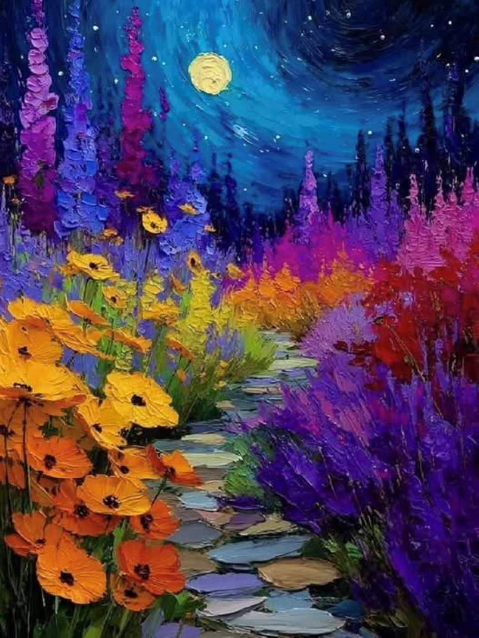 Flowers under Moonlight