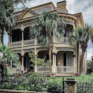 Victorian House with Palms