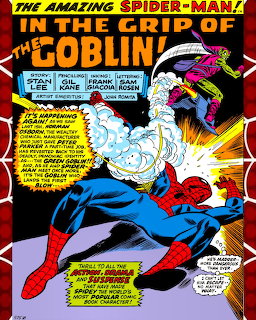 Vintage Amazing Spider-Man comic cover showing Spider-Man fighting Green Goblin with pumpkin bomb explosion
