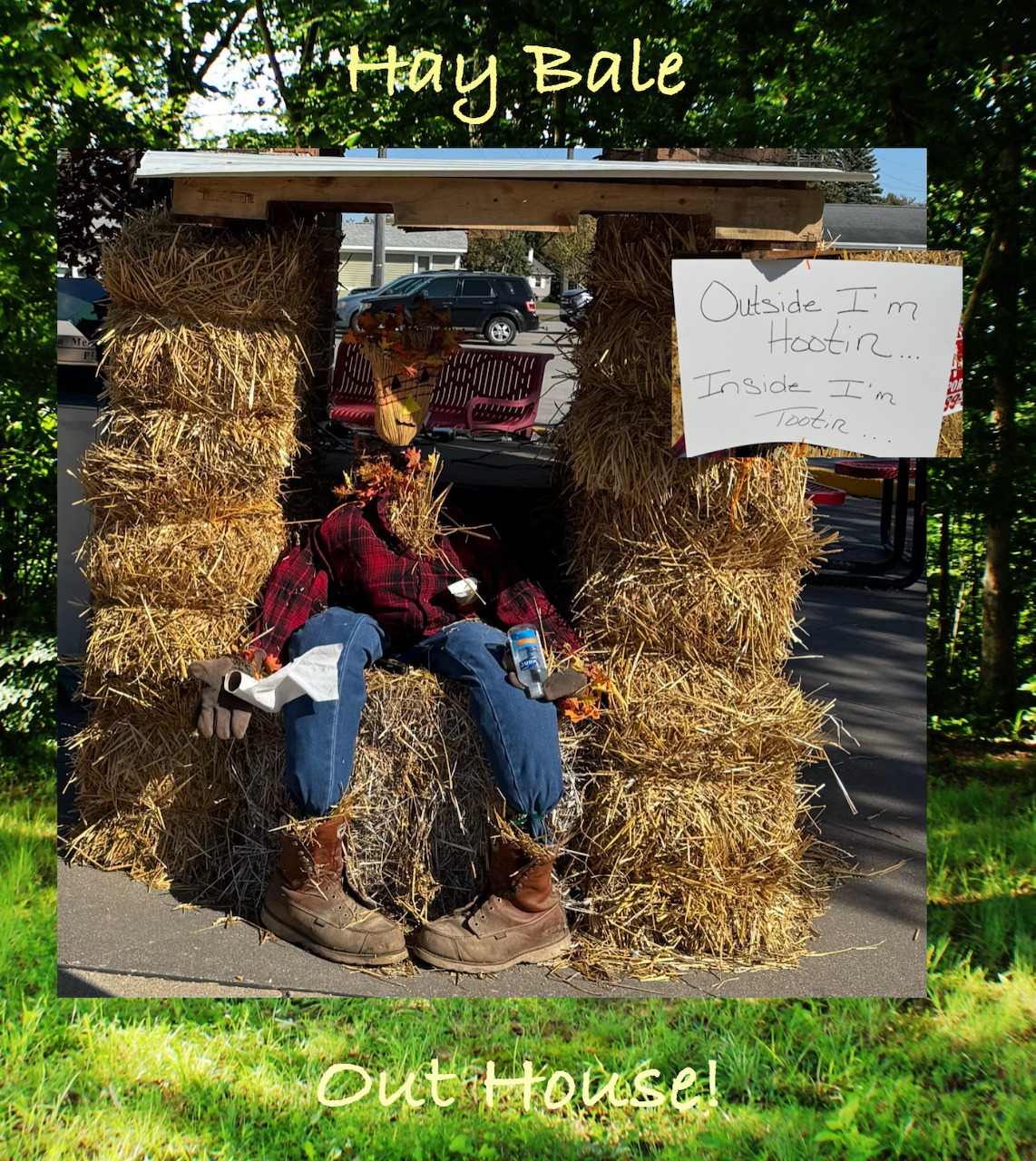 Hay Bale Outhouse Scarecrow