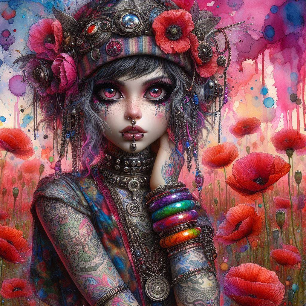 Punk Poppy Girl Portrait