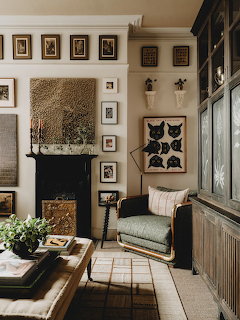 Vintage Interior with Fireplace