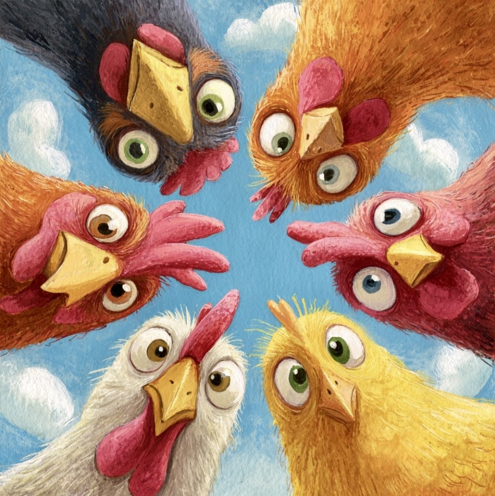 Cartoon Chickens Circle