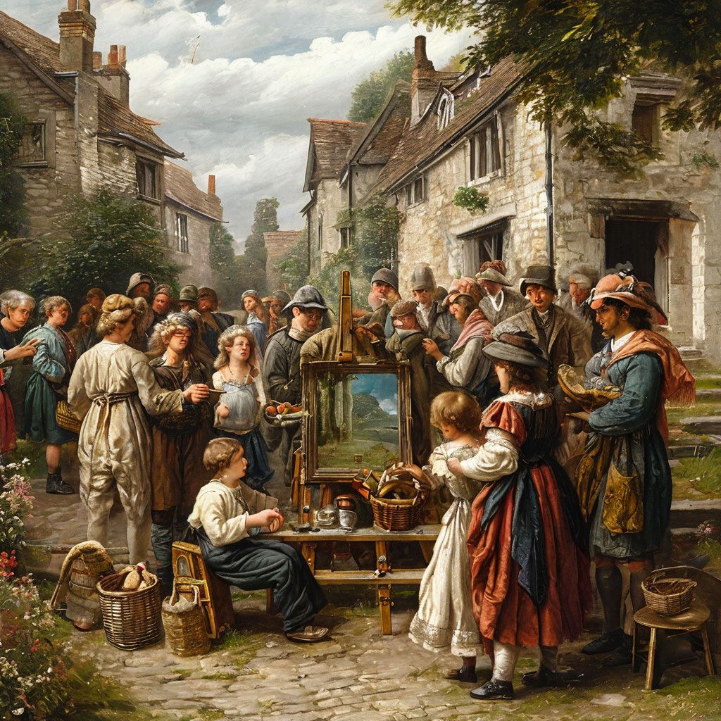 Village Market Painting