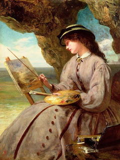 Woman Painting Outdoors