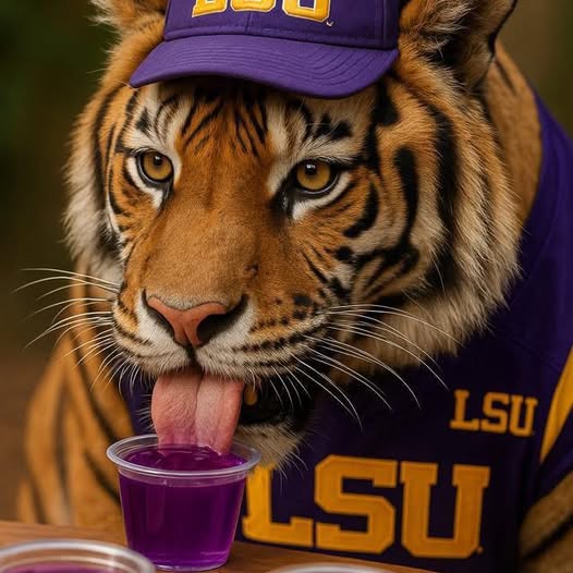 Tiger in LSU Jersey