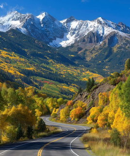 Mountain Road Through Autumn