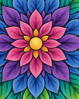 Colorful Mandala Flower