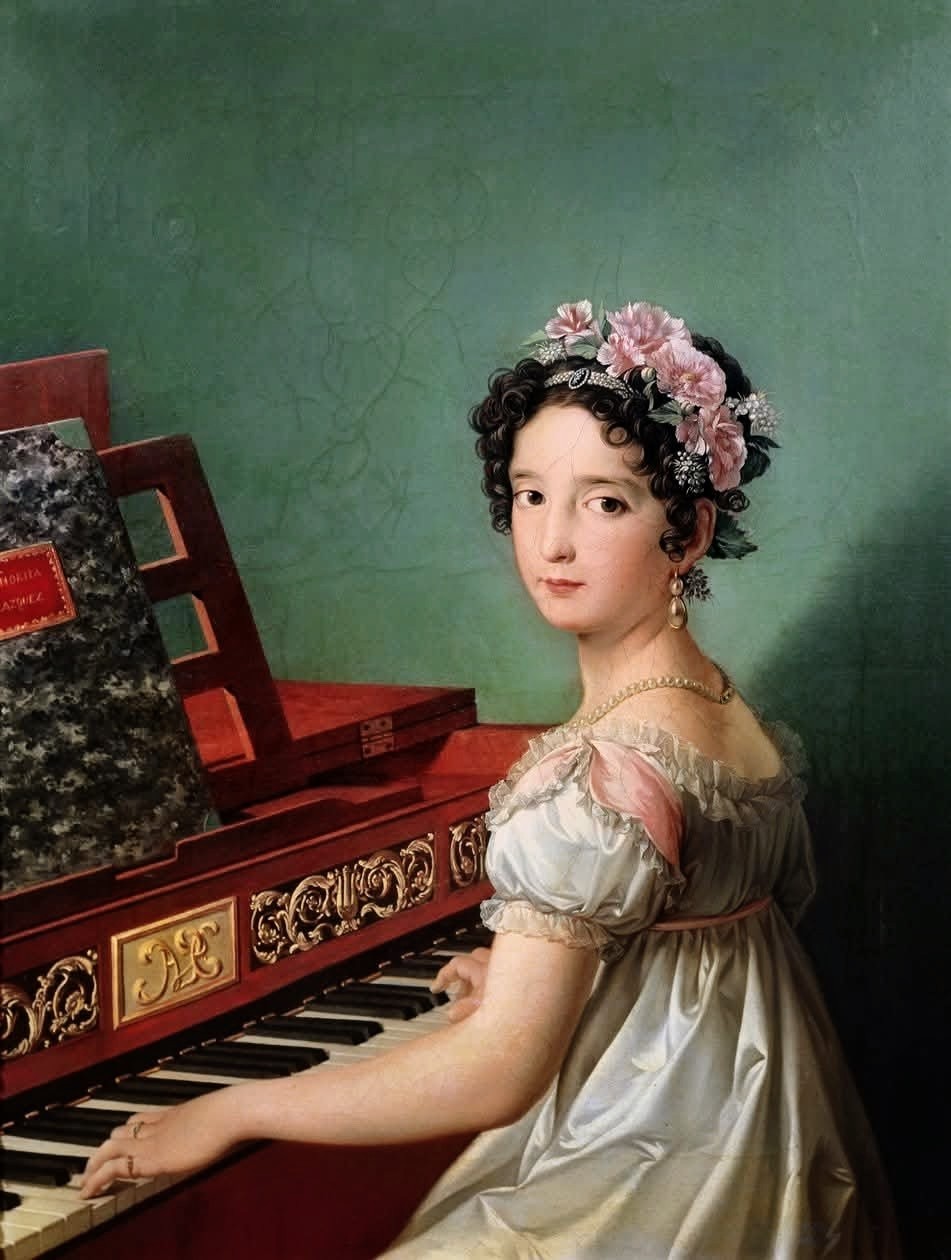 Artist's Daughter at Harpsichord