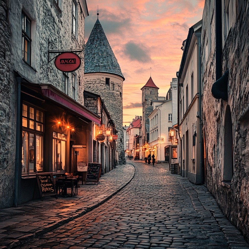 Old Town Tallinn Sunset