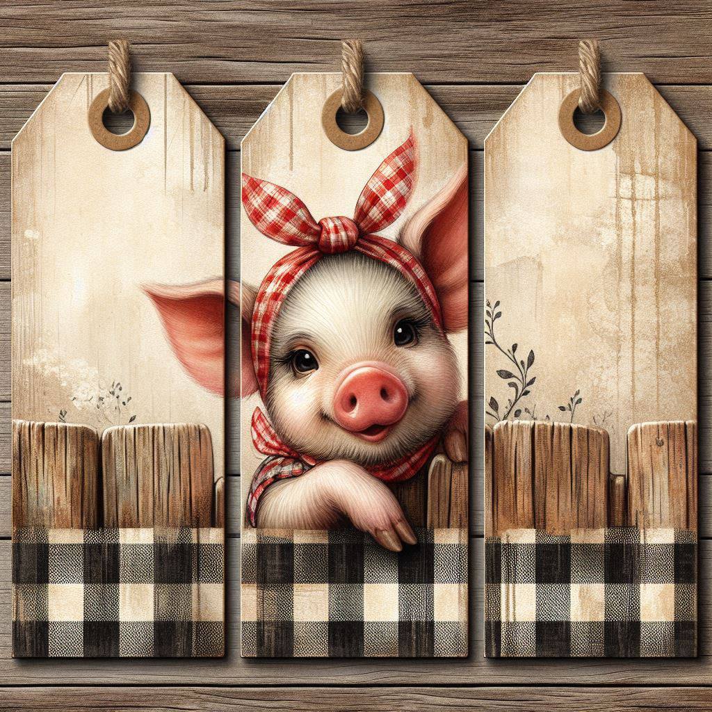 Cute Pig Gift Tags