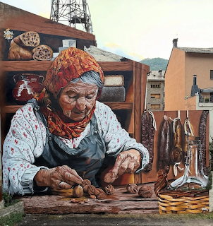 Elderly Woman Crafting Wood