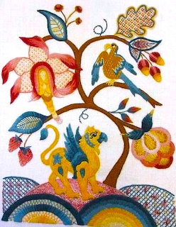 Jacobean Crewel Embroidery Tree