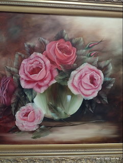 Pink Roses in Vase
