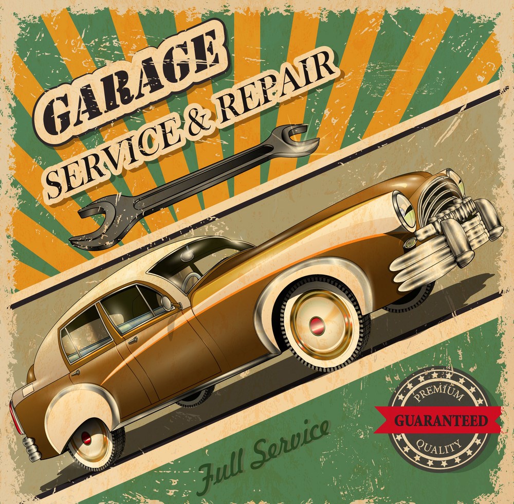 Vintage Garage Service Poster