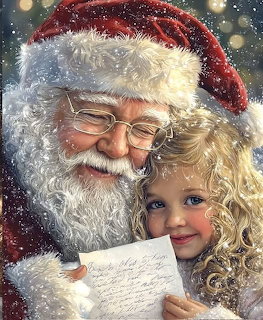 Santa and Little Girl