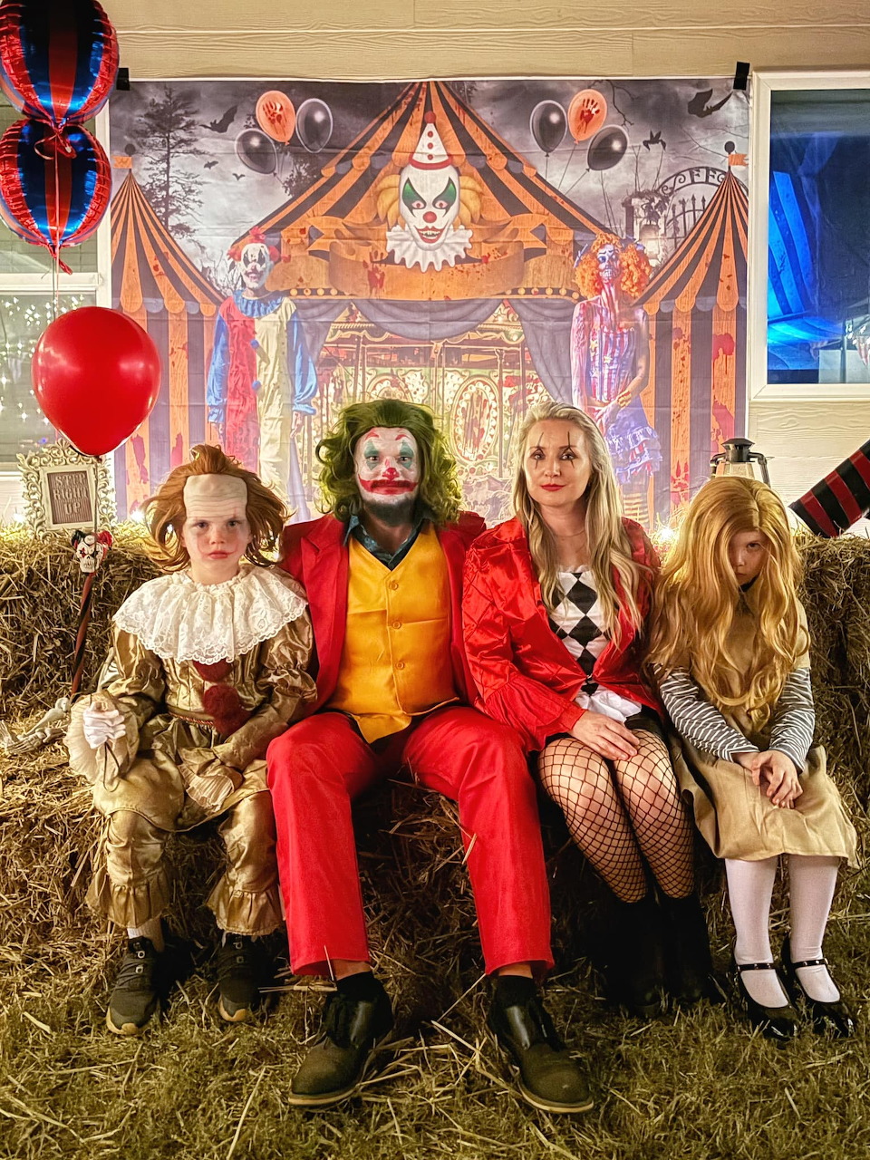 Halloween Clown Family Portrait