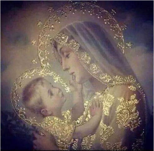 Painting of the Virgin Mary holding the infant Jesus