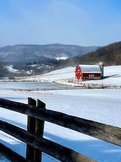 Red Barn in Snow
