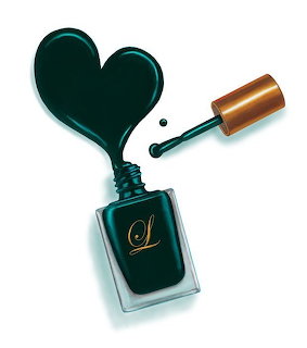 Dark Green Nail Polish Heart