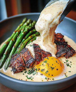Grilled Steak with Poached Egg