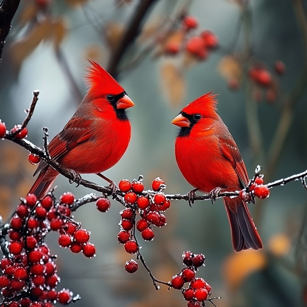 Two Cardinals on Berry Branch