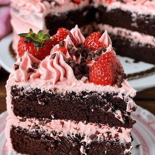 Chocolate Strawberry Layer Cake