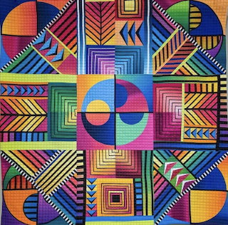 Colorful Geometric Quilt Pattern