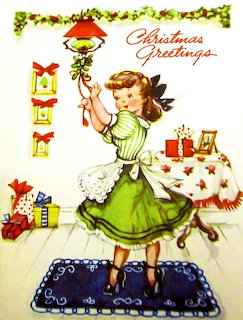Vintage Christmas Girl Greeting