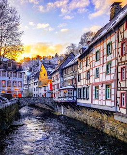 German Canal Town Sunset