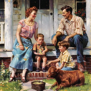 Family on Porch