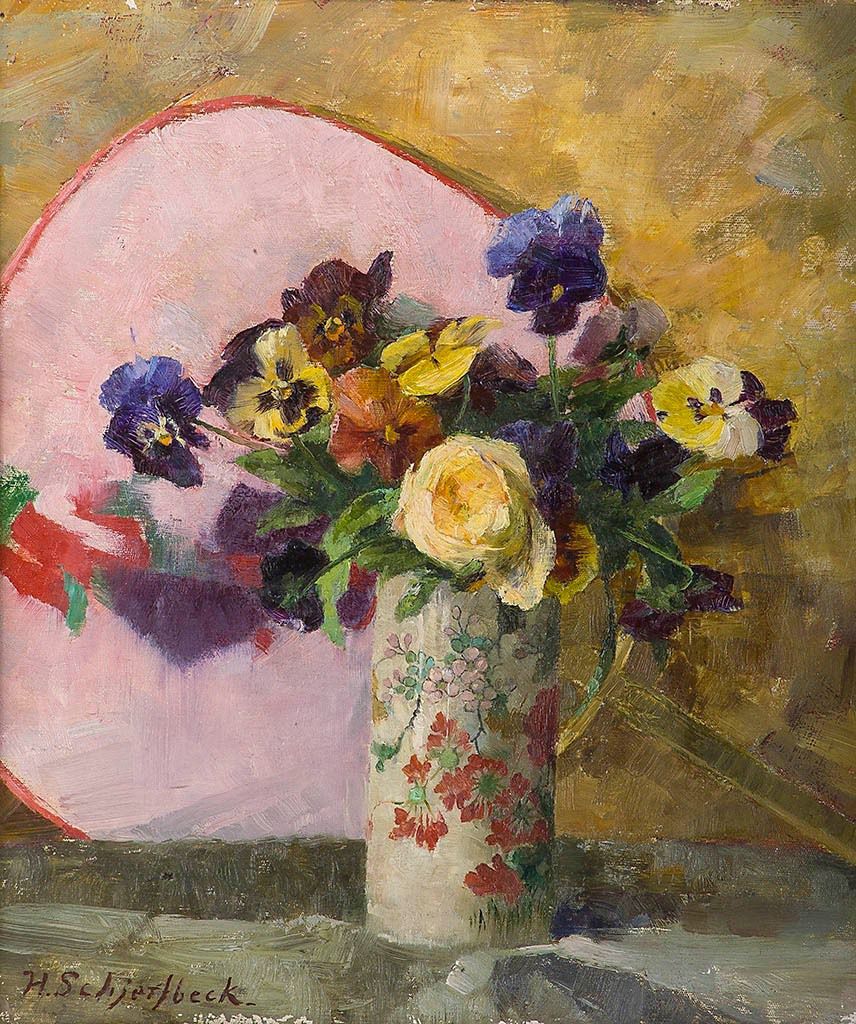 Violets in a Japanese Vase