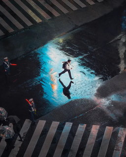 Tokyo Shibuya Crossing Aerial