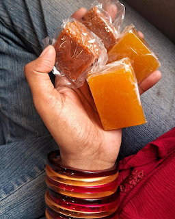 Handmade Soap Bars in Hand