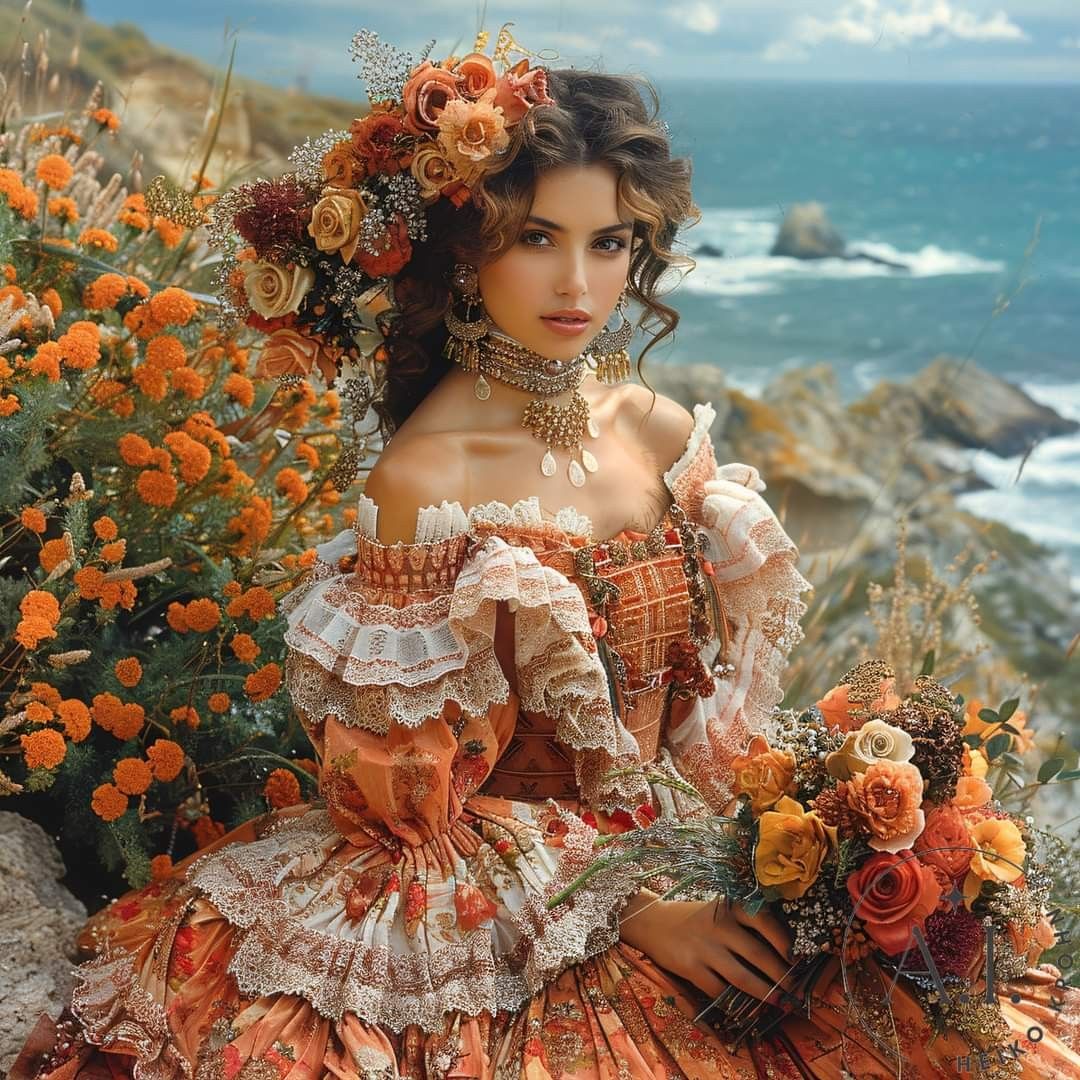 Victorian Woman Coastal Portrait