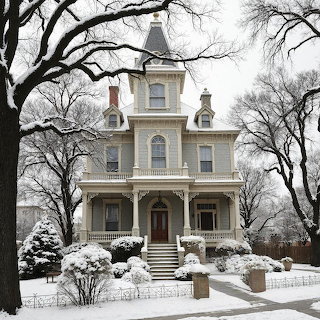 Victorian House in Snow